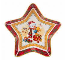 Блюдо декоративное (17.5x17.5x3.5 см) Снеговик 85-1591