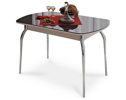 Стол обеденный Милан хром/дуб белфорт/коричневый