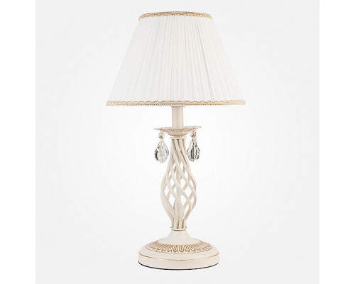 Настольная лампа декоративная Eurosvet Amelia 10054/1 белый с золотом/прозрачный хрусталь Strotskis