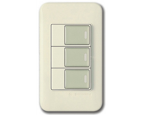 Выключатель трехклавишный Imex 70 Wide Delux Gold WSN 0123G