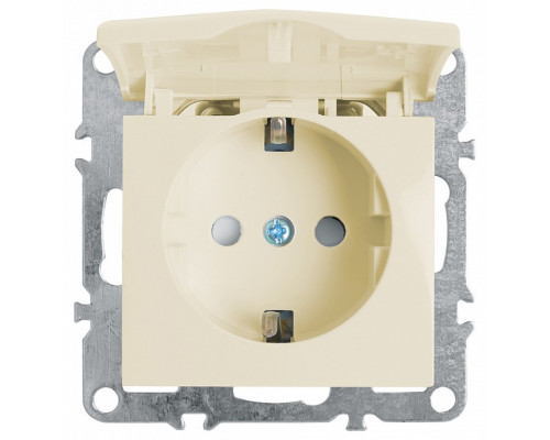 Розетка с заземлением и шторками, без рамки с крышкой Stekker PST16-9112 39330