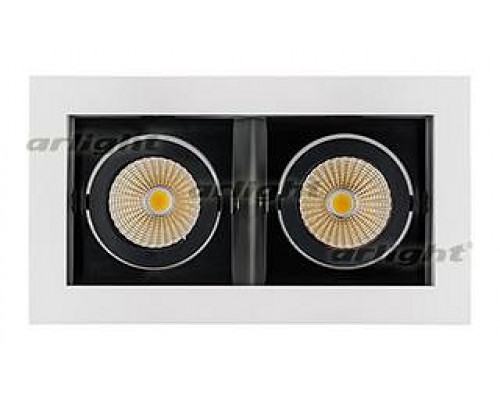 Встраиваемый светильник Arlight  CL-KARDAN-S180x102-2x9W Warm (WH-BK, 38 deg)