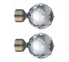 Набор из 2 наконечников для карнизов Шар кристальный