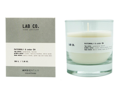 Свеча ароматическая (8.3x9.7 см) Пачули и Кедр VV040WTLB