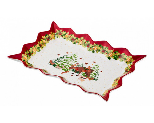 Блюдо декоративное (25х15х3.5 см) Xmas 85-1524