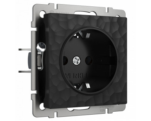 Розетка с заземлением без рамки Werkel Hammer W1271108 (черный)