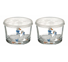 Набор из 2 банок для пищевых продуктов Гуси 484-364