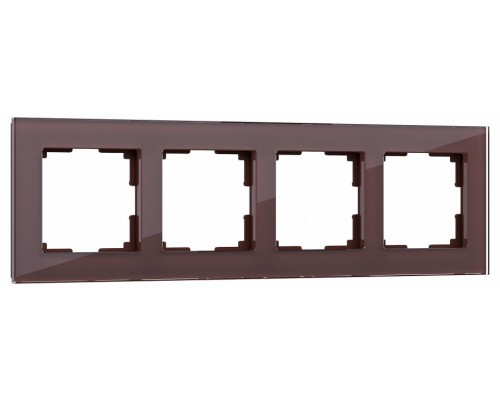 Рамка на 4 поста Werkel Favorit (мокко,стекло) W0041118 Favorit (мокко,стекло)