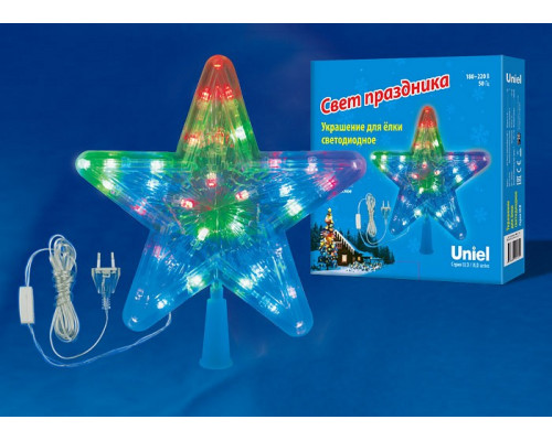 Верхушка на елку Uniel Звезда-1 ULD-H2222-030/DTA MULTI STAR-1