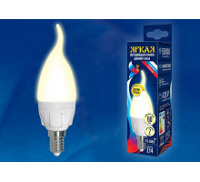 Лампа светодиодная Uniel Яркая Dim E14 7Вт 3000K LED-CW37 7W/3000K/E14/FR/DIM PLP01WH картон