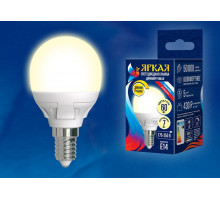 Лампа светодиодная Uniel Яркая Dim E14 7Вт 3000K LED-G45 7W/3000K/E14/FR/DIM PLP01WH картон