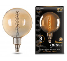 Лампа светодиодная Gauss LED Vintage Filament Flexible E27 8Вт 2400K 154802008