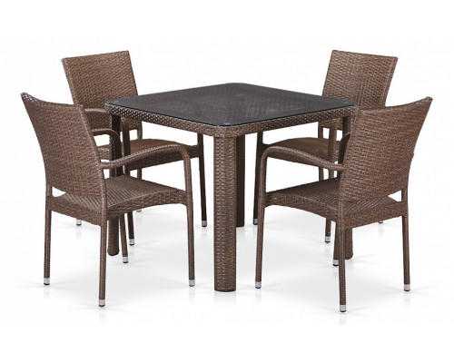 Набор уличный  T341B/Y376-W773-90x90 4Pcs Brown