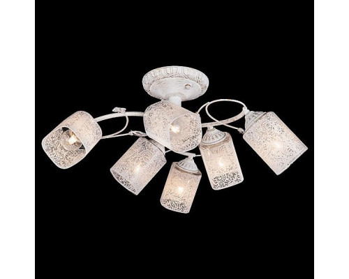 Люстра на штанге Eurosvet Francisco 30053/6 белый с золотом