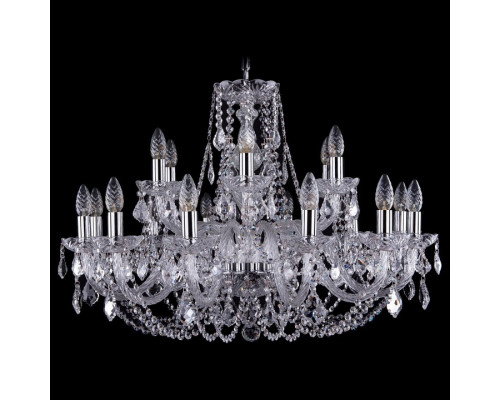 Подвесная люстра Bohemia Ivele Crystal 1406 1406/12+6/300/Ni/Leafs
