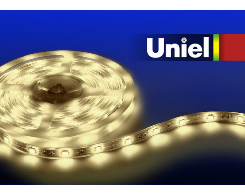 Лента светодиодная Uniel ULS-3528 ULS-3528-60LED/m-8mm-IP33-DC12V-4,8W/m-3M-WW катушка в герметичной упаковке