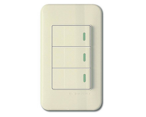 Выключатель трехклавишный с подсветкой Imex 70 Wide Ivory WSN 0423