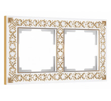 Рамка на 2 поста Werkel Antik (белое золото) W0021523
