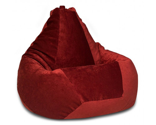 Кресло-мешок Бордовый Микровельвет L