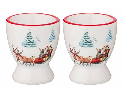 Набор из 2 подставок для яиц (5.6x6.6 см) Новогодняя сказка 230-324