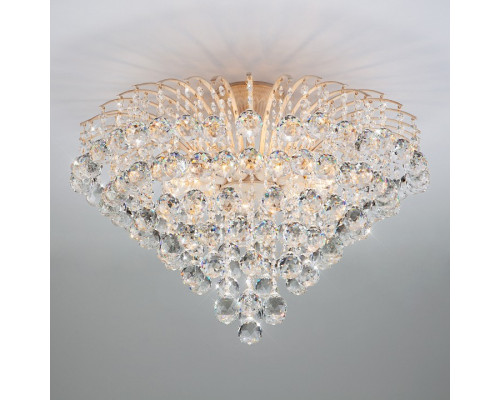 Потолочная люстра Eurosvet Ostiniya 3299/9 белый с золотом/прозрачный хрусталь Strotskis