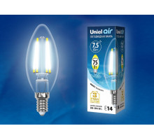 Лампа светодиодная Uniel Air E14 7.5Вт 4000K LED-C35-7,5W/NW/E14/CL GLA01TR картон