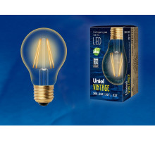 Лампа светодиодная Uniel Vintage E27 6Вт K LED-A60-6W/GOLDEN/E27 GLV21GO
