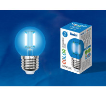 Лампа светодиодная Uniel Air Color E27 5Вт K LED-G45-5W/BLUE/E27 GLA02BL картон