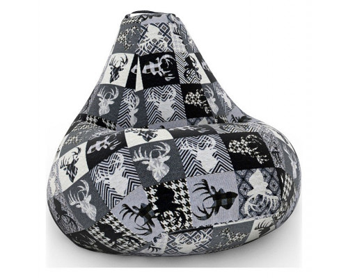 Кресло-мешок С Оленями ч/б 3XL