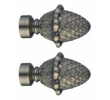 Набор из 2 наконечников для карнизов Шишка