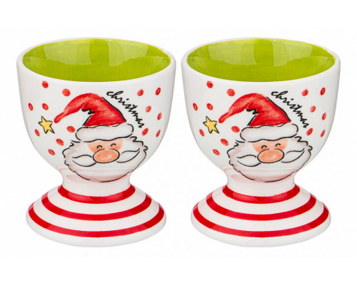 Набор из 2 подставок для яиц (5.5x6 см) Веселого нового года 493-746