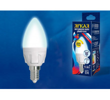 Лампа светодиодная Uniel Яркая Dim E14 7Вт 4000K LED-C37 7W/4000K/E14/FR/DIM PLP01WH картон