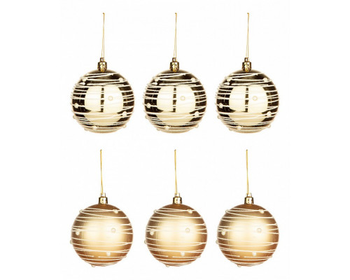 Набор из 6 елочных шаров Red&Gold 858-139