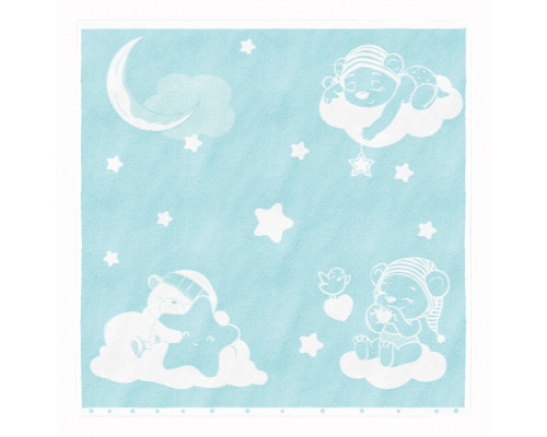Полотенце детское (100x100 см) Мишки на облаках