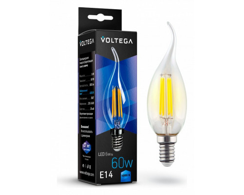 Лампа светодиодная Voltega Crystal E14 6Вт 4000K