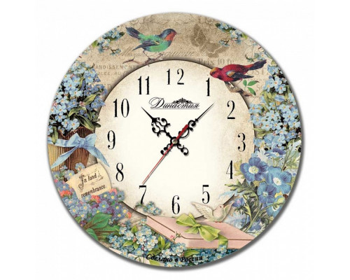 Настенные часы (33x33x4 см) Незабудки 02-017