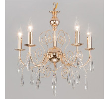 Подвесная люстра Eurosvet Wispa 10094/5 золото/прозрачный хрусталь Strotskis