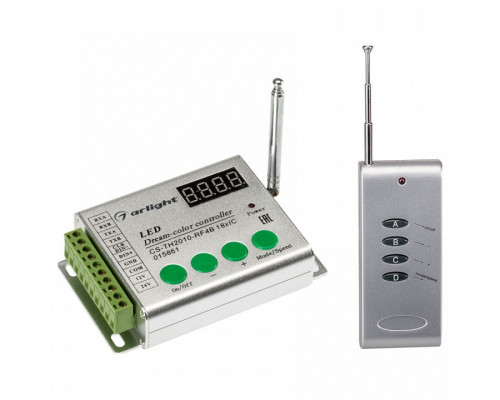Контроллер-регулятор цвета RGBW с пультом ДУ Arlight CS-TH20 CS-TH2010-RF4B 18xIC (12-24V, ПДУ 4кн)