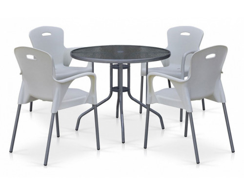 Набор уличный Комплект мебели для кафе TD90/XRF065BW White (4+1)