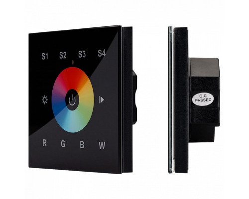 Панель-регулятора цвета RGBW сенсорная встраиваемая Arlight Sens SR-2820B-AC-RF-IN Black (220V,RGBW,1 зона)