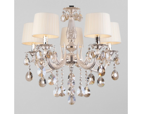 Подвесная люстра Eurosvet Argenta 10098/5 серебро/тонированный хрусталь Strotskis