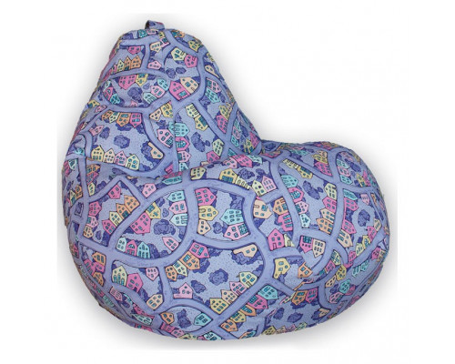 Кресло-мешок Домики Фиолетовые XL