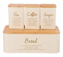 Набор из хлебницы с банками для пищевых продуктов Agness 790-271