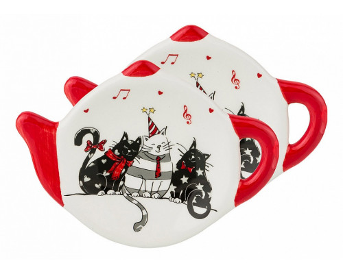 Набор из 2 подставок под чайные пакетики (11.9x8.8x1.7 см) Party cats 230-348