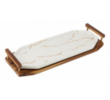 Блюдо (37.5x14x2 см) Золотой Мрамор 412-115