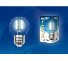 Лампа светодиодная Uniel Air E27 6Вт 4000K LED-G45-6W/NW/E27/CL GLA01TR картон