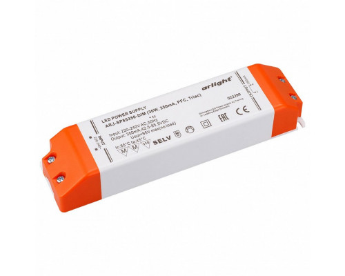 Блок питания Arlight  ARJ-SP85350-DIM (30W, 350mA, PFC, Triac)