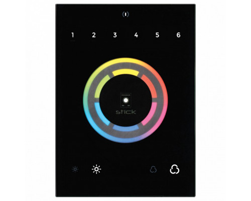 Панель-регулятора ЦТ и цвета RGB сенсорная встраиваемая Arlight Sunlite STICK-CU4 Black