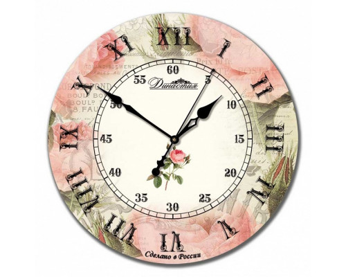 Настенные часы (33x33x4 см) Роза ретро 02-018