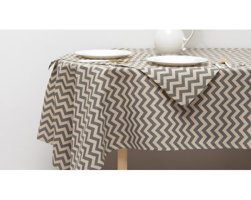 Скатерь с салфетками (145x145 см) Зигзаг